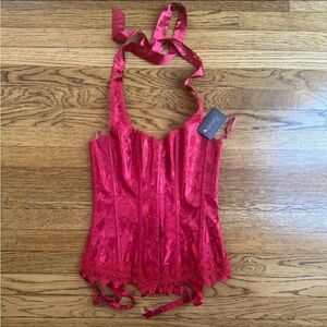 Frederick's of Hollywood Red Lace Corset Top